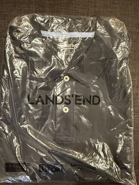 Lands' End Men's Navy Polo long sleeve Shirt